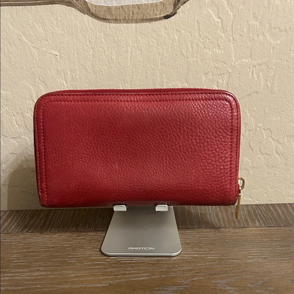 Prada |Red Saffiano Leather Zip-Around Long Wallet | EUC - Picture 2 of 8